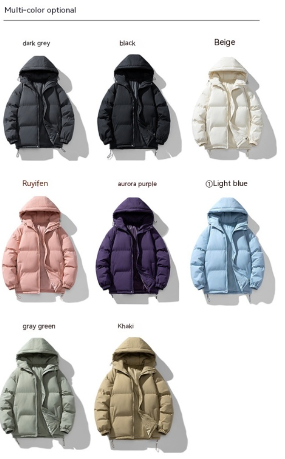 Men's Hoodie Coat Winter Fashion Solid ZIp-up Thick