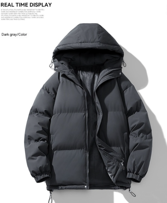 Men's Hoodie Coat Winter Fashion Solid ZIp-up Thick